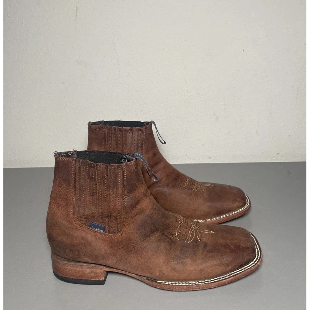 Rock'em Western Leather Square Toe Chelsea Boots Men's size 11